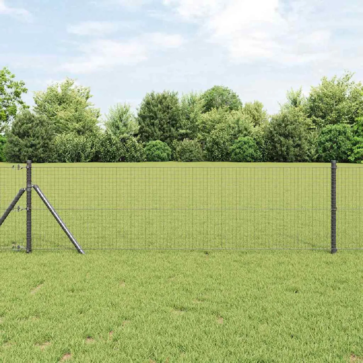 vidaXL Clôture en fil soudé pour sol 10 x 0,4 m (l x h)