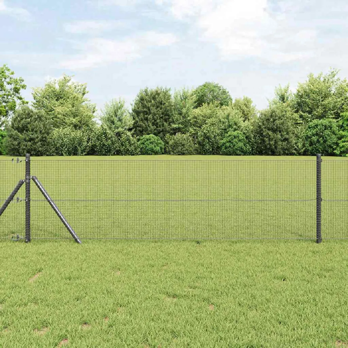 vidaXL Clôture en fil soudé pour sol 10 x 0,4 m (l x h)