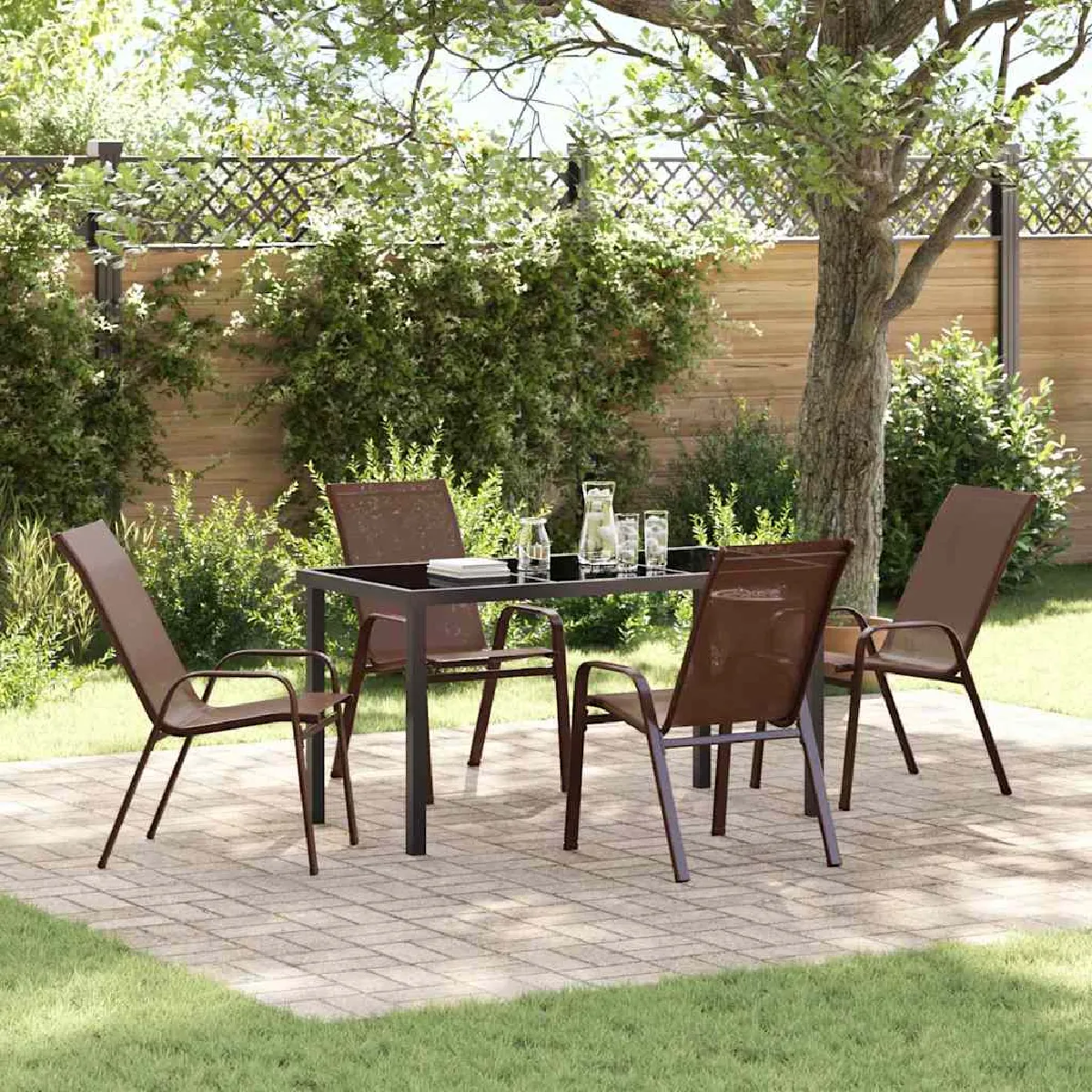 vidaXL Ensemble de salle à manger pour jardin 5 pcs et - vue 9
