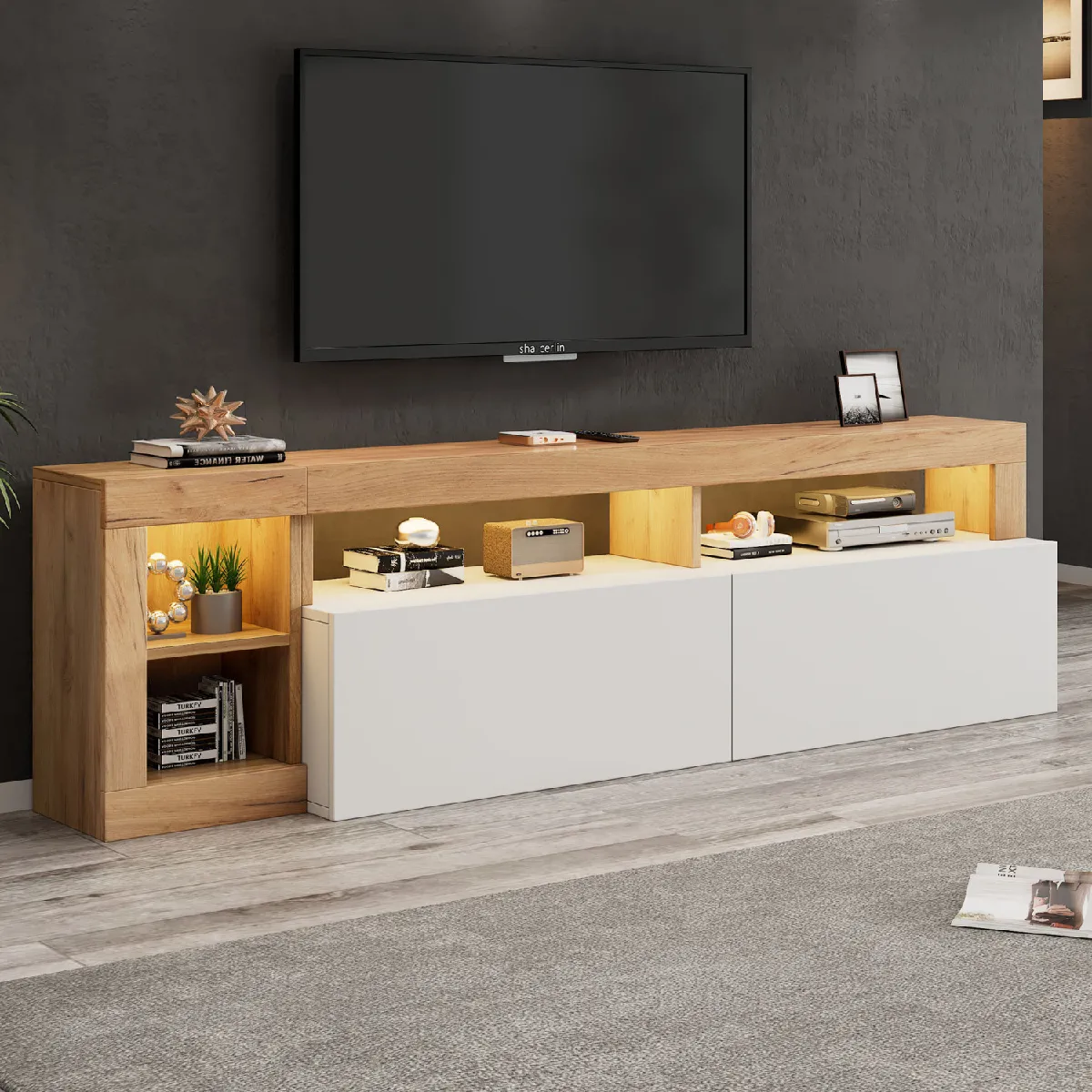 Okwish Buffet vaisselier - Blanc Okwish Buffet vaisselier - Blanc