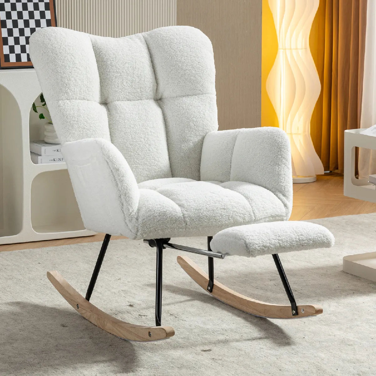 Okwish Fauteuil à bascule relax - Blanc Okwish Fauteuil à bascule relax - Blanc