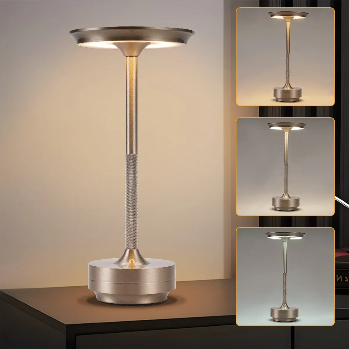 Nettlife Lampe de bureau sans fil - Argenté