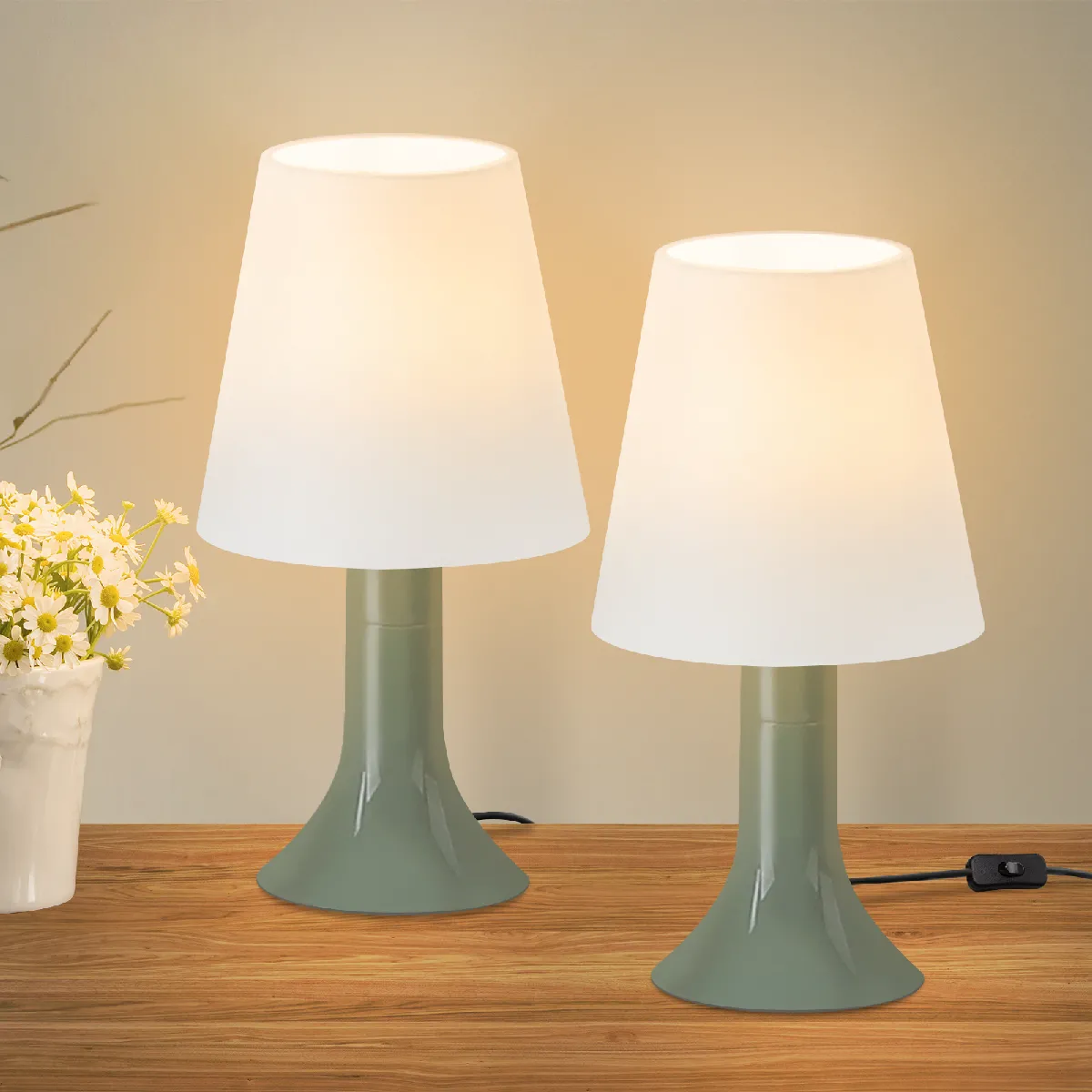 Nettlife Lampe de chevet et de table - Vert