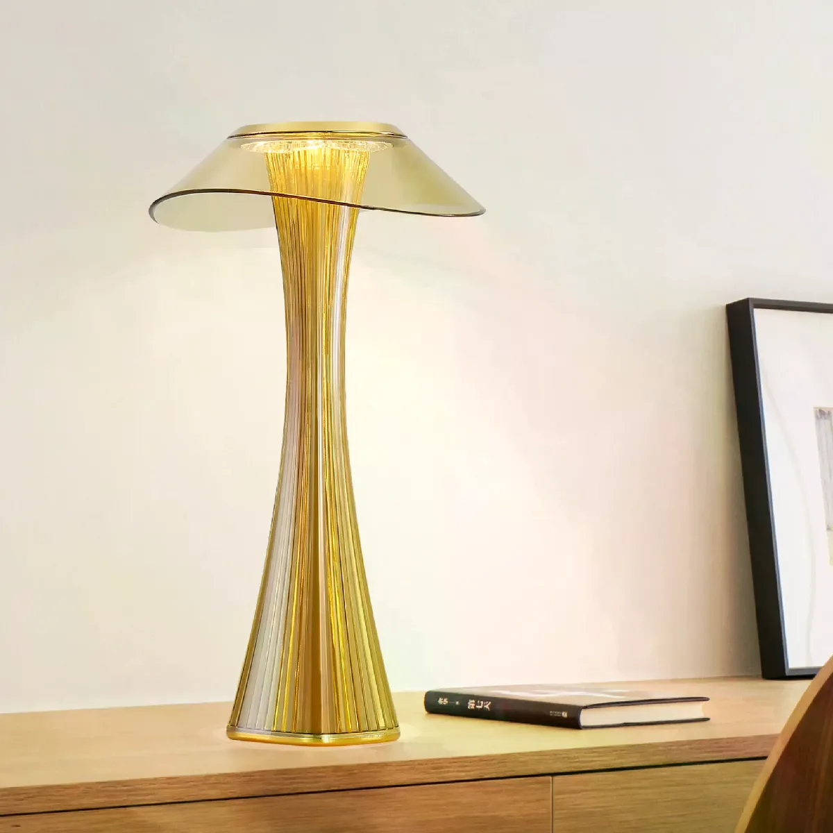 Nettlife Lampe de chevet LED - Doré