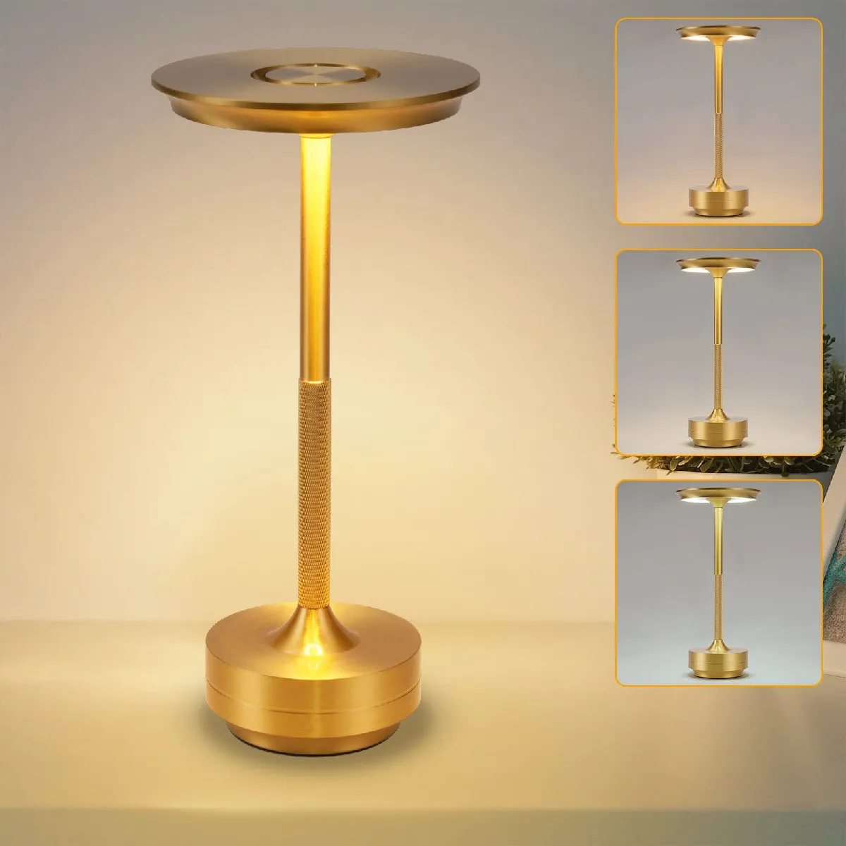 Nettlife Lampe de chevet LED sans fil - Doré