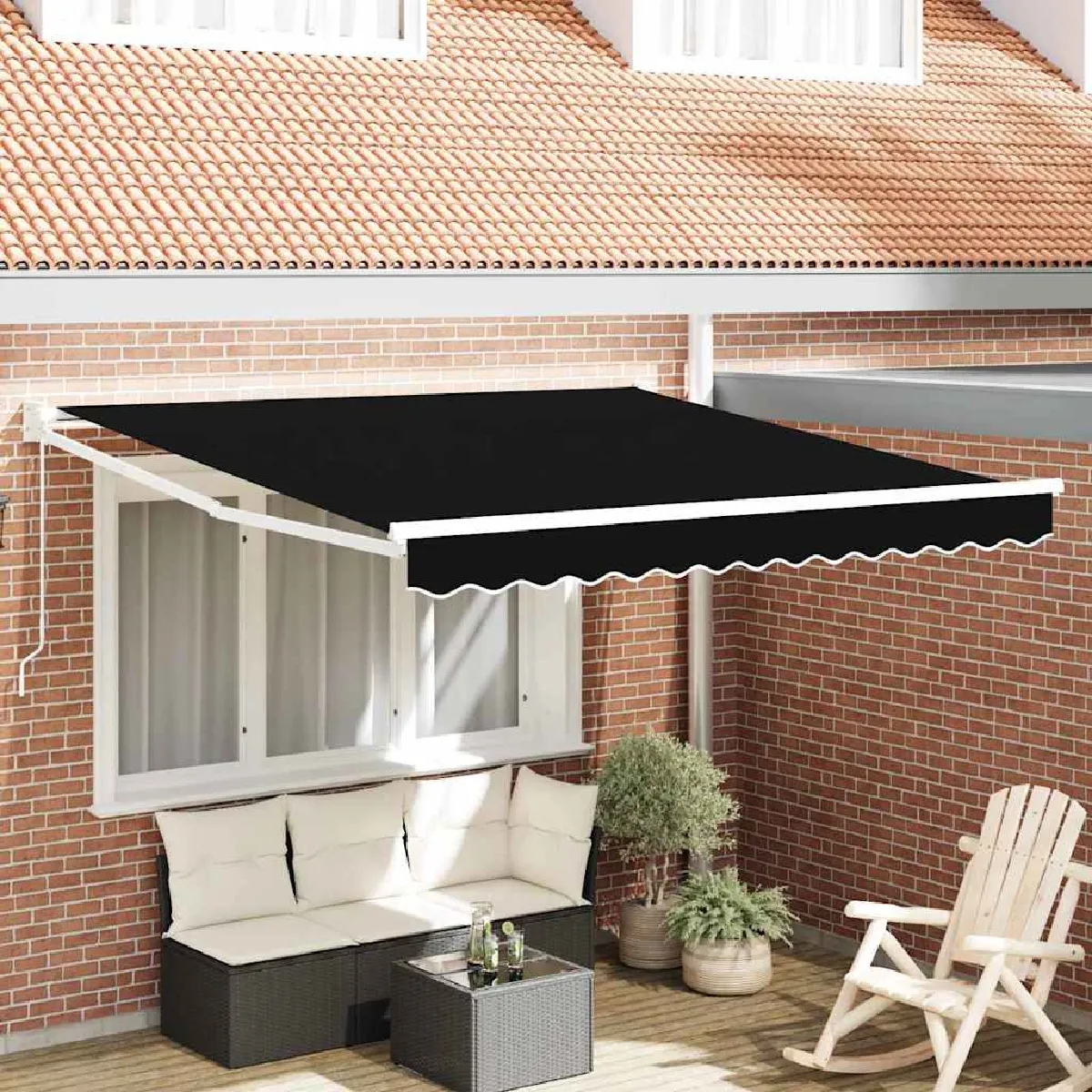 vidaXL Auvent rétractable Noir 300 x 250 x 165 cm