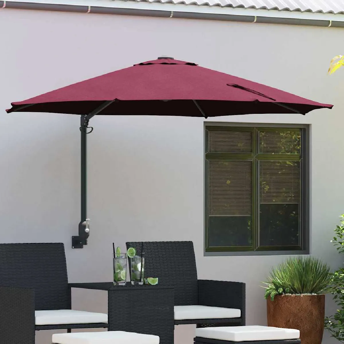 vidaXL Parasol de jardin Bordeaux 248 x 248 x 148 cm