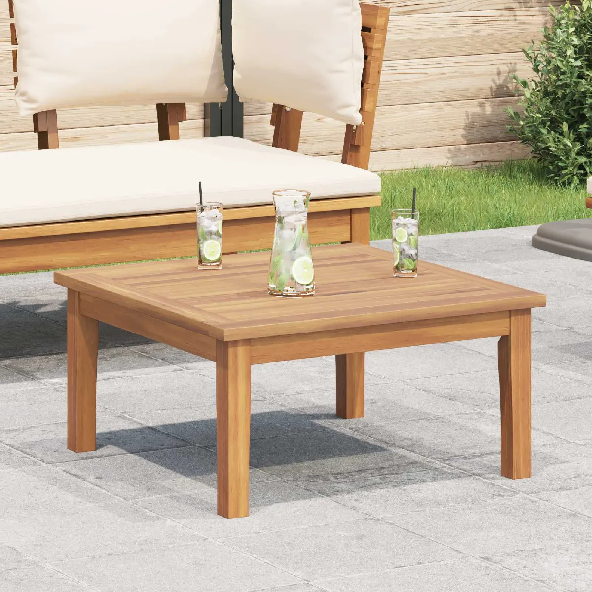 vidaXL Table de jardin bois de teck massif - vue 1