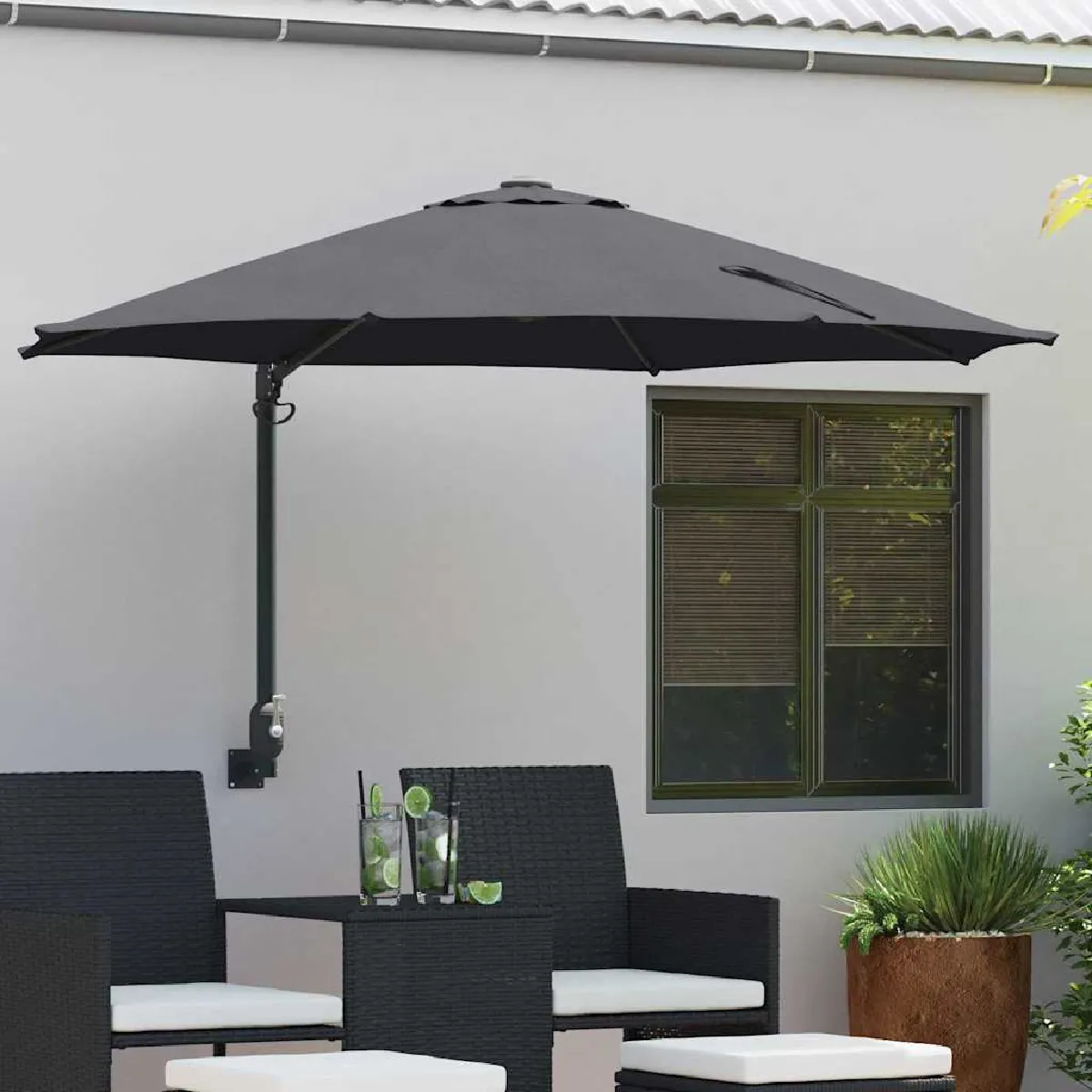 vidaXL Parasol de jardin Anthracite 248 x 248 x 148 cm