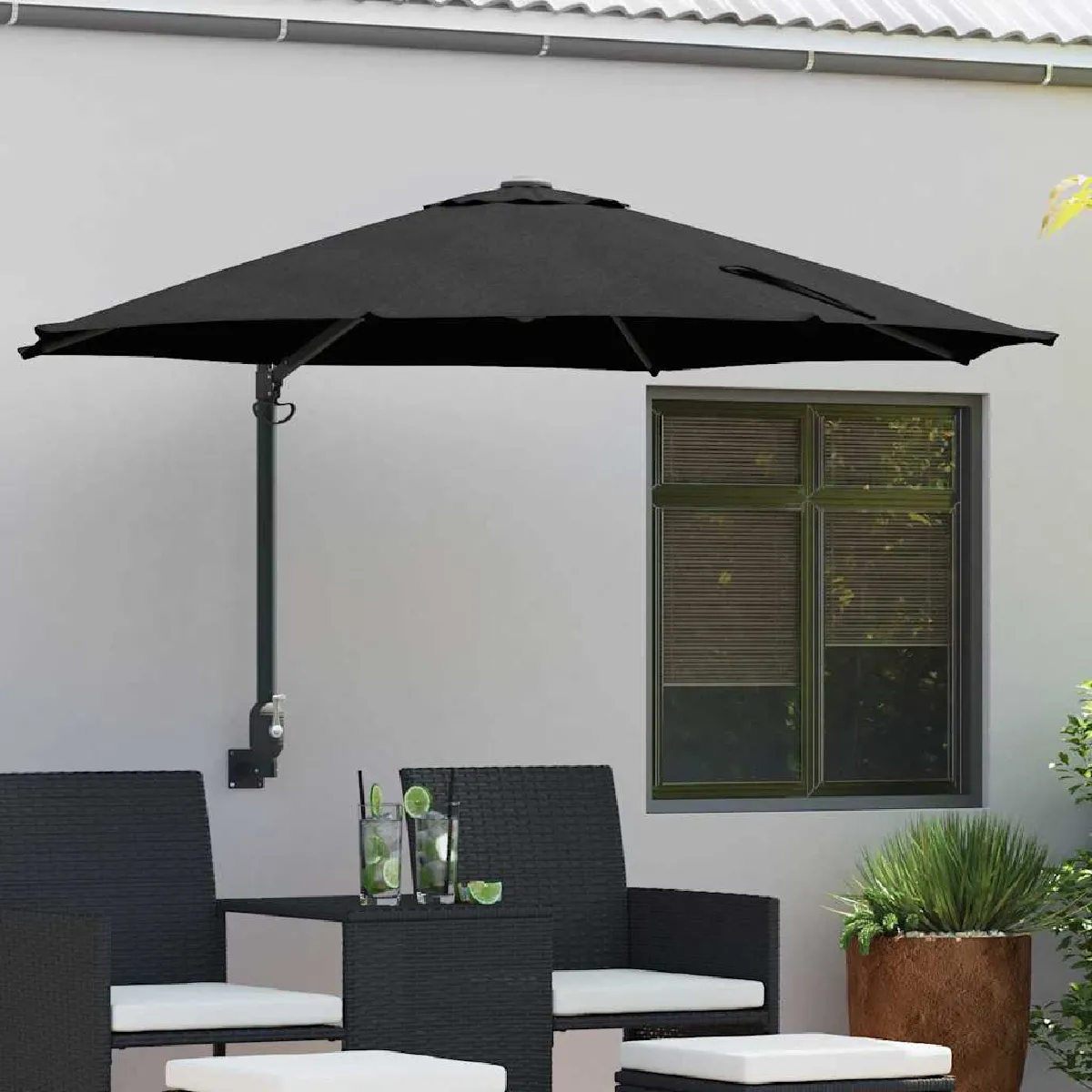 vidaXL Parasol de patio Polyester Grand Inclinable - vue 8