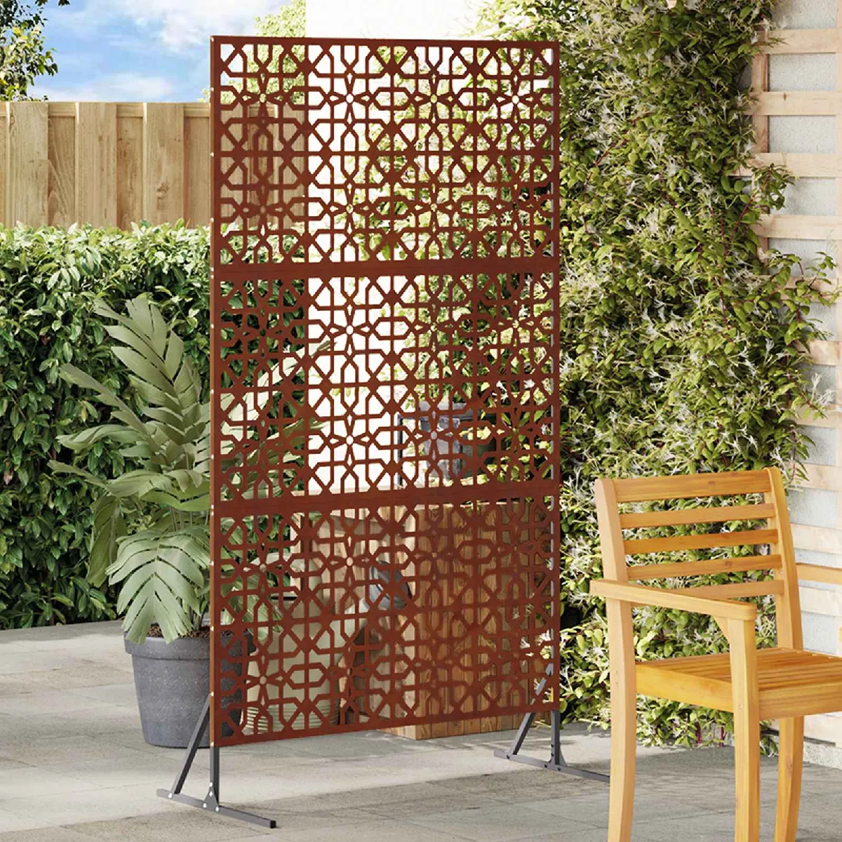 vidaXL Panneau de Clôture en Acier Corten Acier corten Grand - vue 6