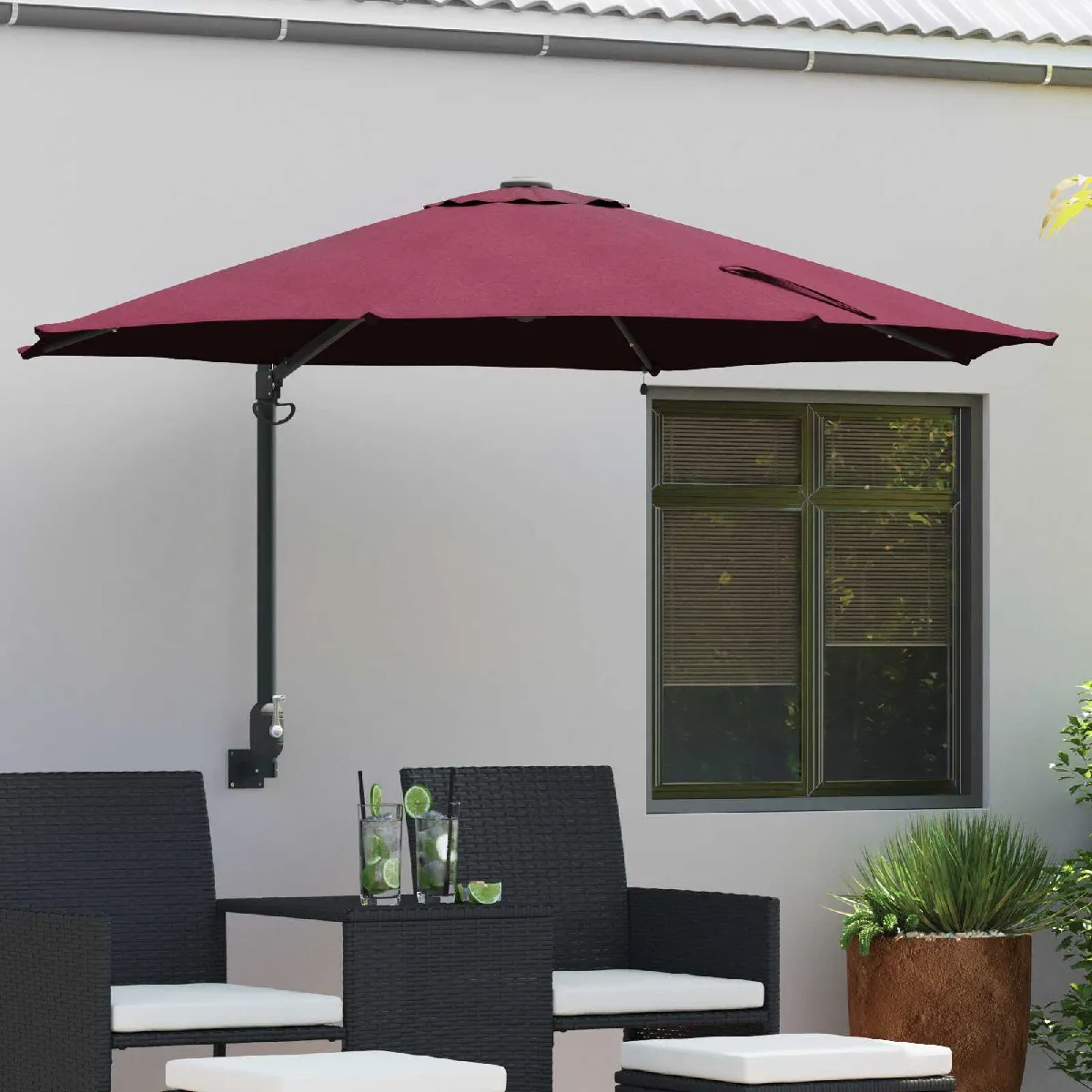 vidaXL Parasol de patio Polyester Grand Inclinable - vue 6