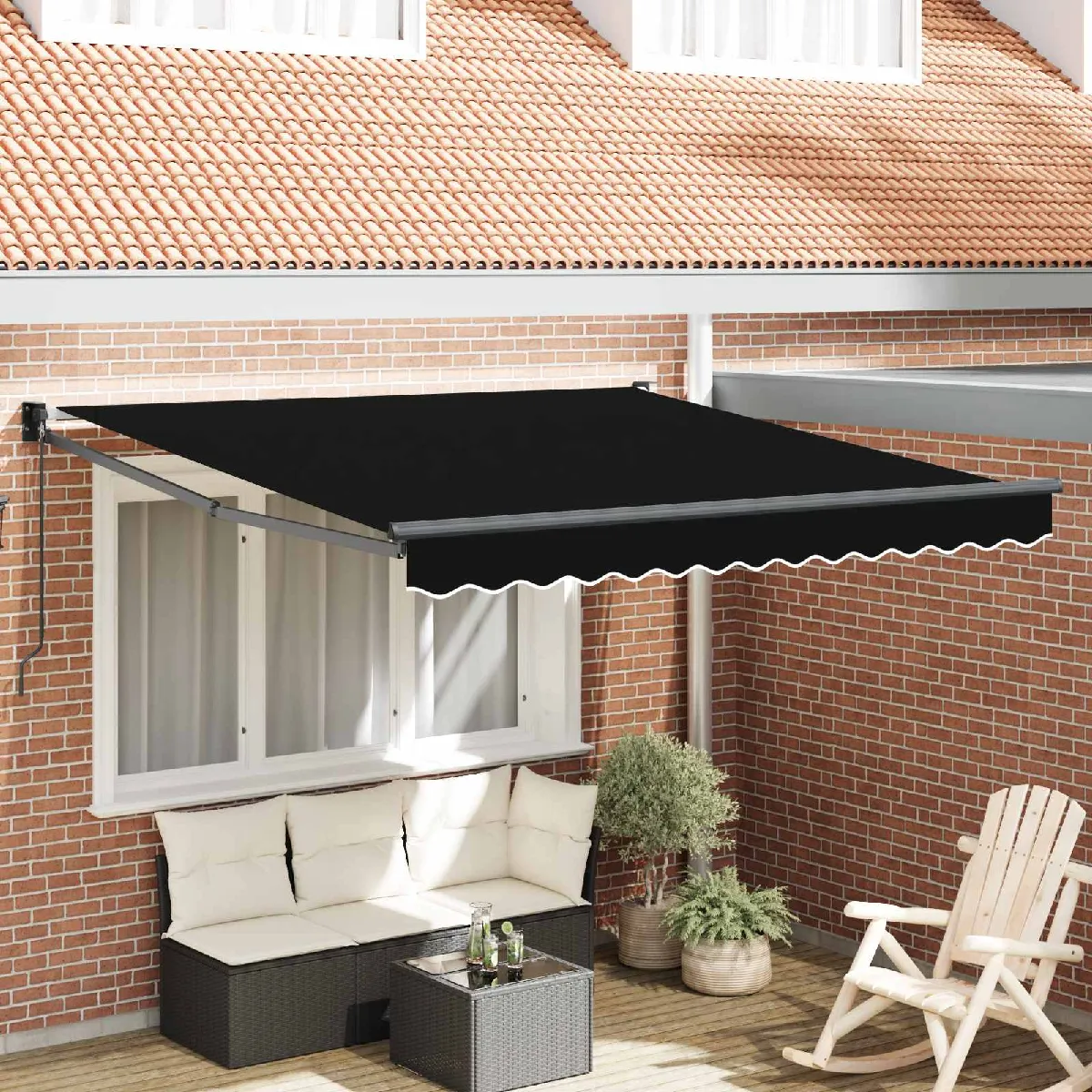 vidaXL Auvent rétractable Noir 300 x 250 x 165 cm
