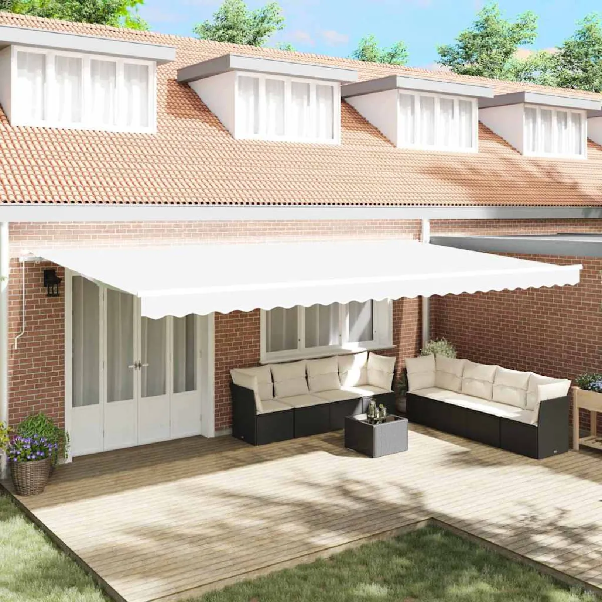 Vidaxl Tissu de remplacement de store pour cadre de 6x3 m Blanc 42000580