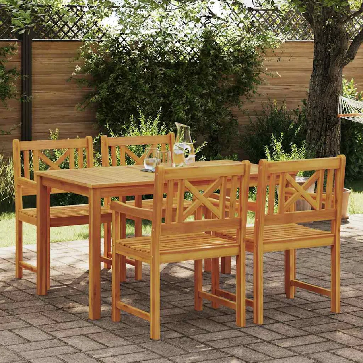 vidaXL Ensemble de salle à manger pour jardin 5 pcs