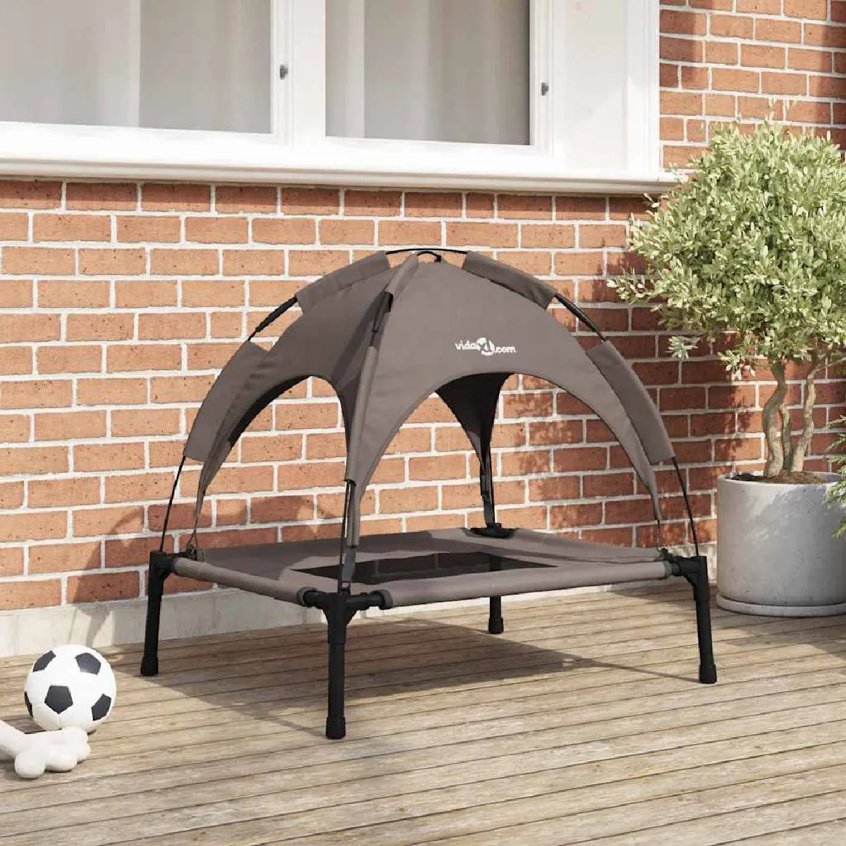 vidaXL Lit pour Chien Marron 76 x 62 x 70,5 cm Acier