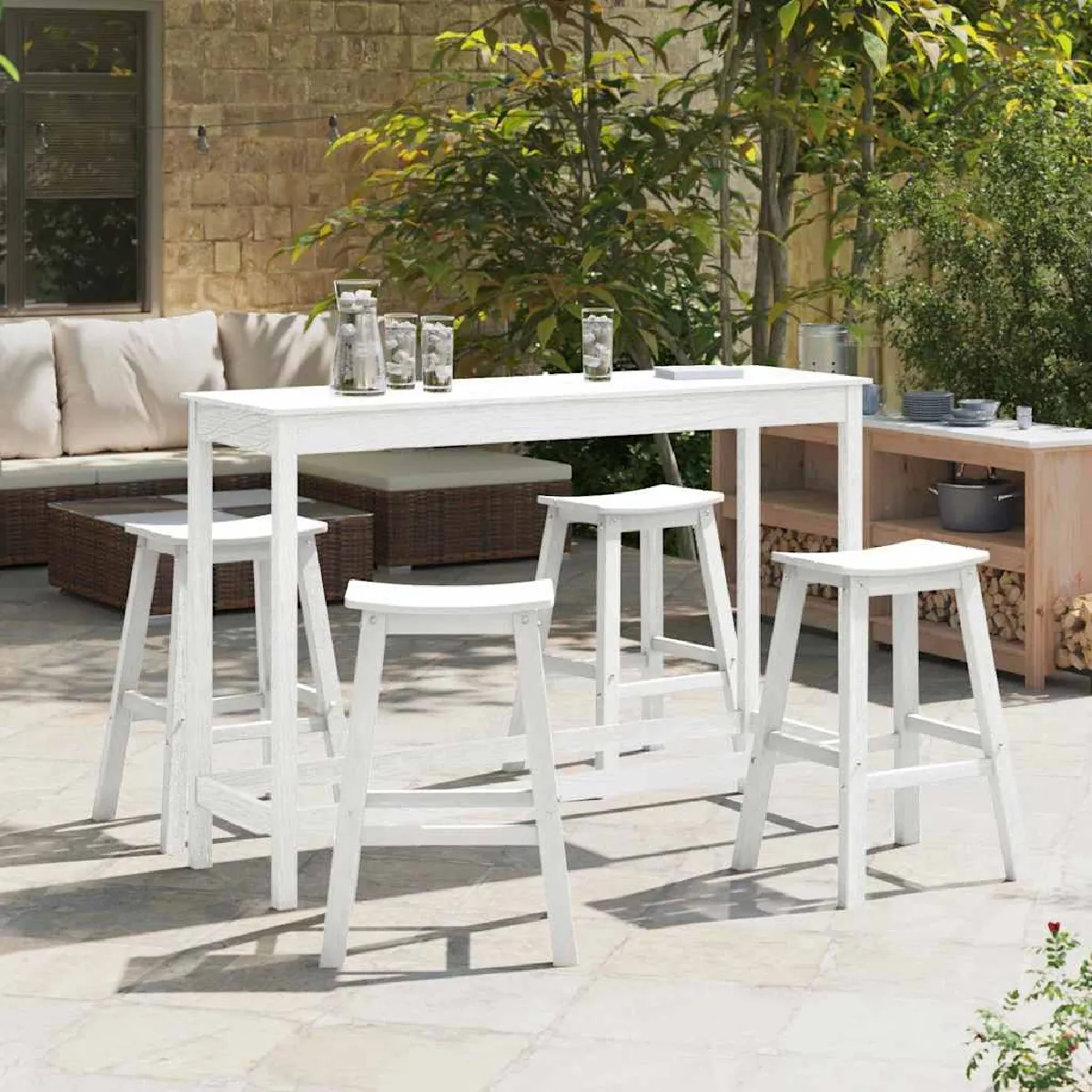 vidaXL Tabourets de Bar 6 pcs HDPE Tabourets de Bar 2 pcs HDPE - vue 3