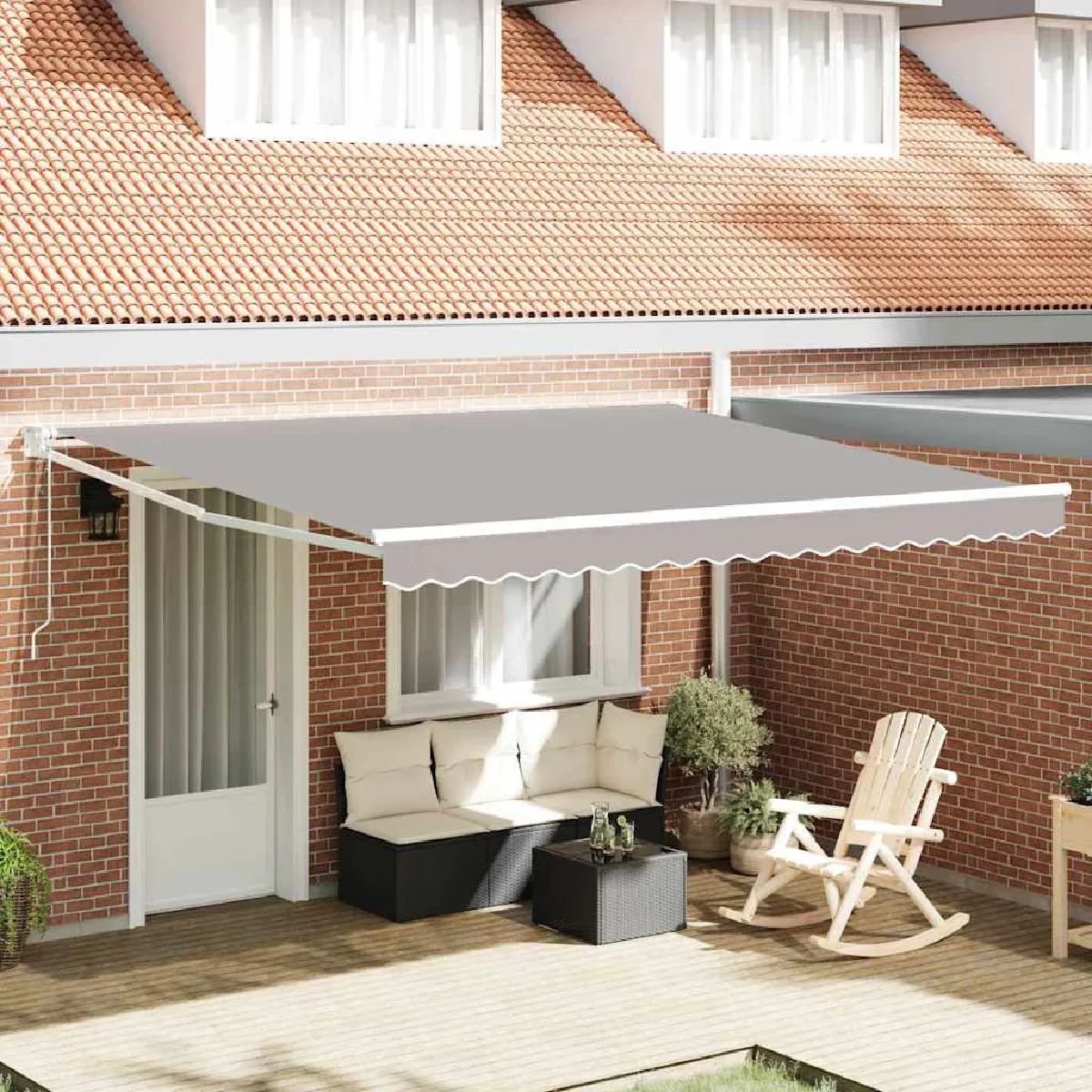Vidaxl Auvent rétractable automatique anthracite et blanc 400x300 cm