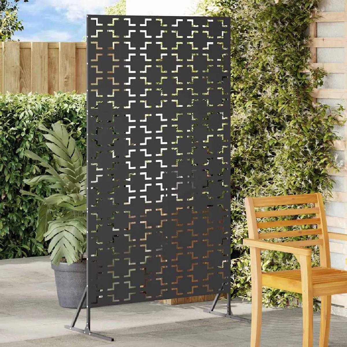 vidaXL Écran de confidentialité Noir 100 x 50 x 180 cm Acier