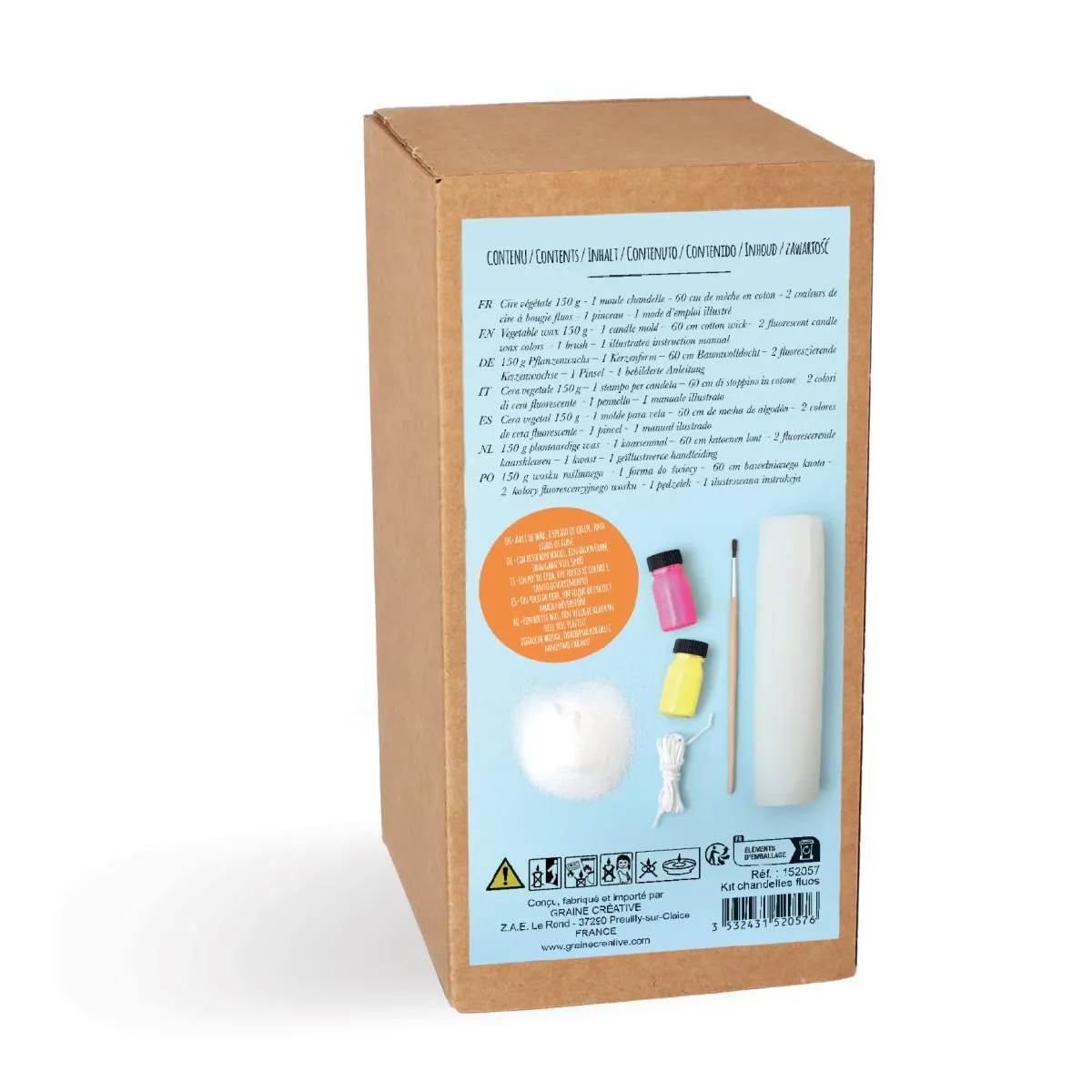 Graine Créative Blanc Pâte À Modeler Chandelles Fluo