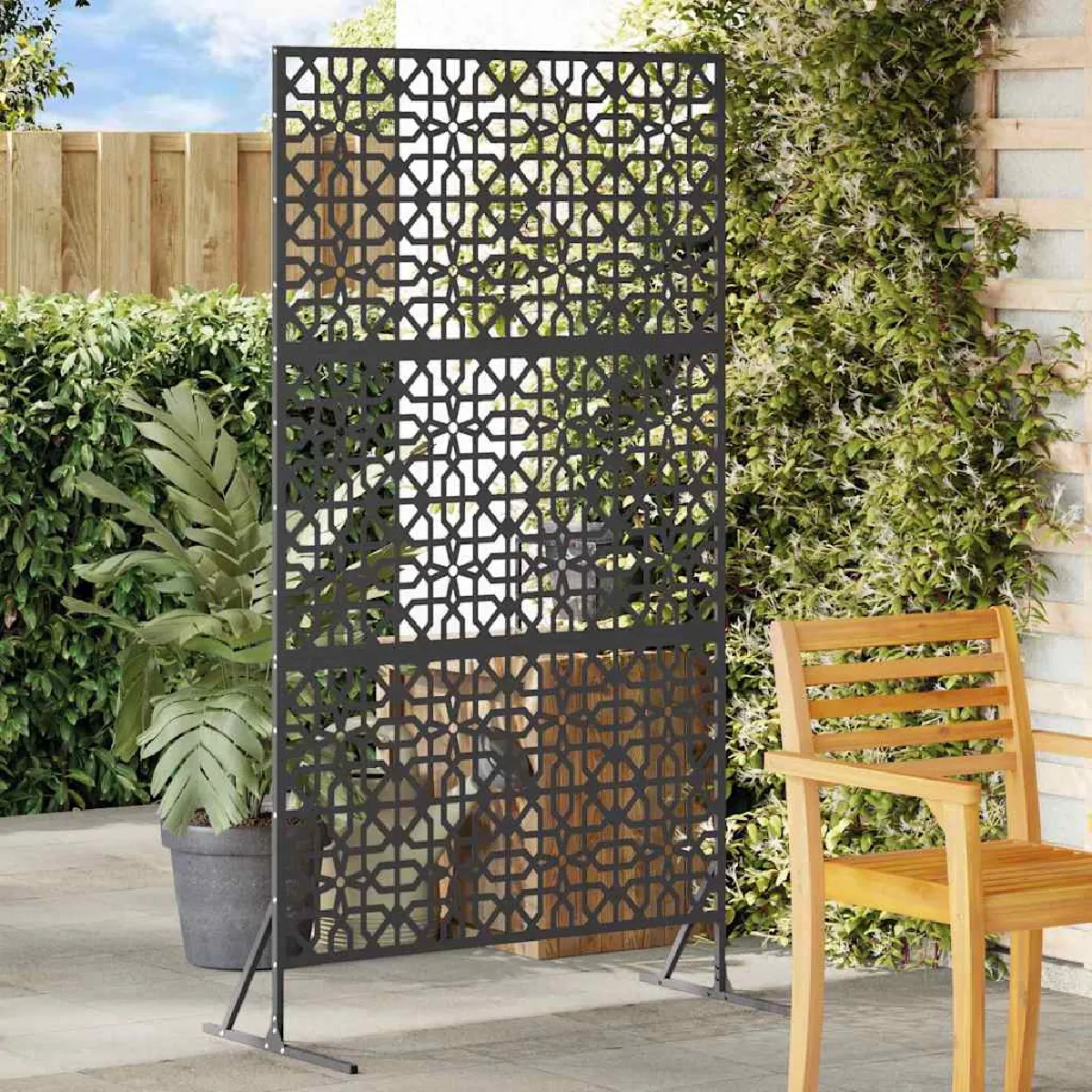 vidaXL Écran de confidentialité Noir 100 x 50 x 180 cm Acier