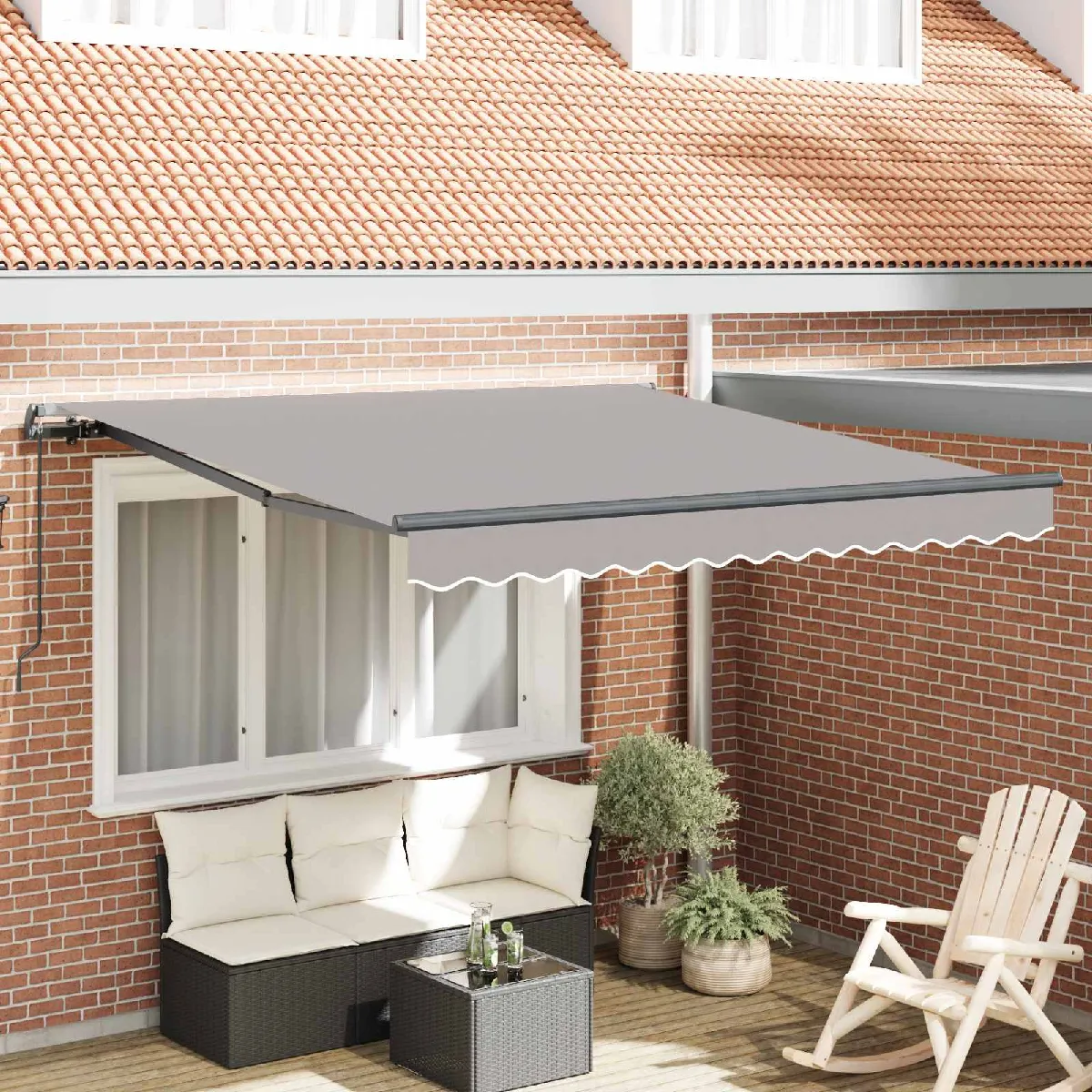 vidaXL Auvent rétractable Gris clair 300 x 250 cm