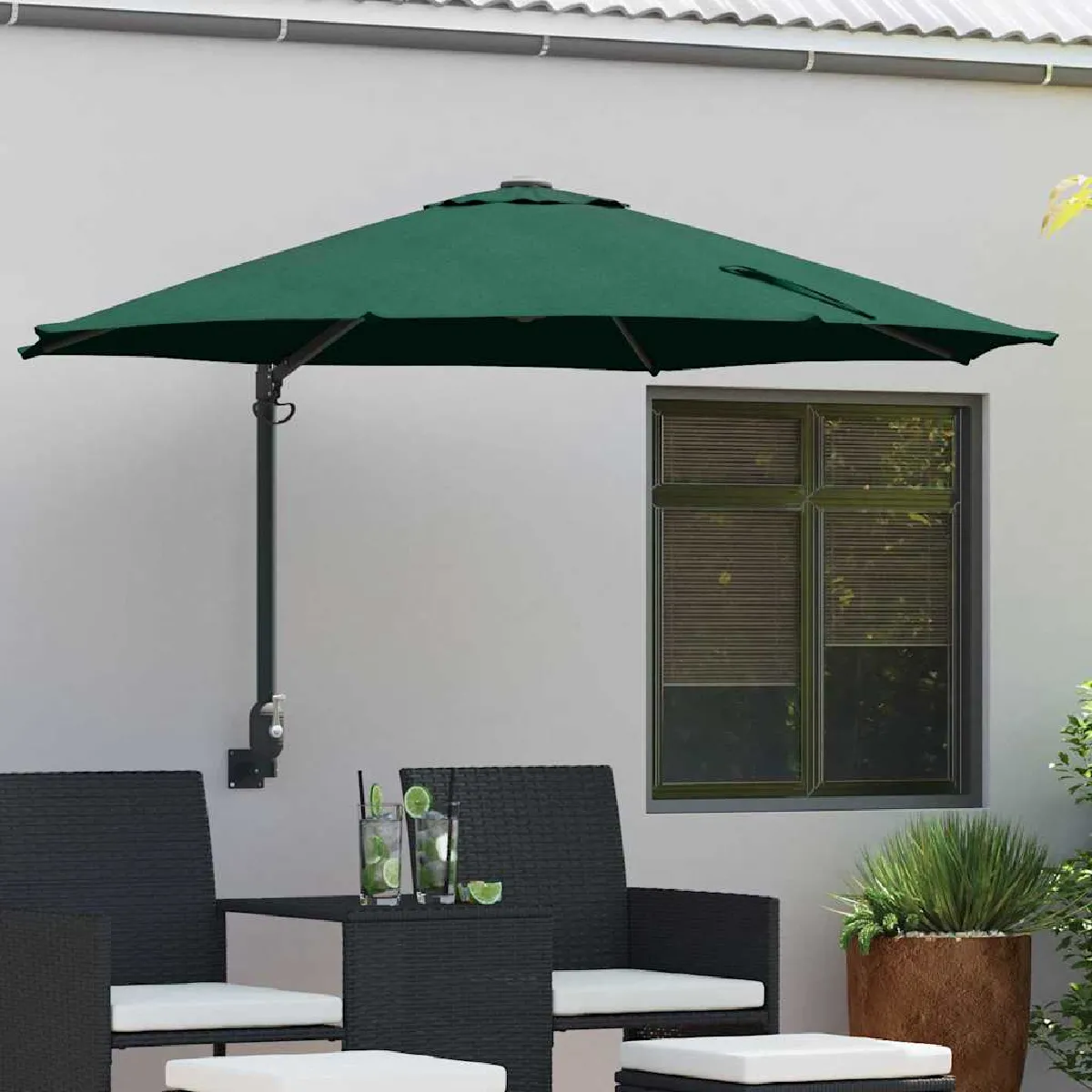 vidaXL Parasol de patio Polyester Grand Inclinable - vue 9