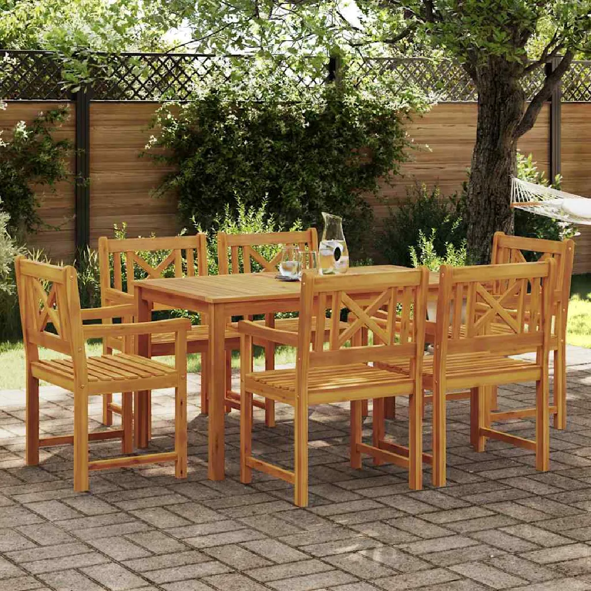 vidaXL Ensemble de salle à manger pour jardin 7 pcs - vue 2