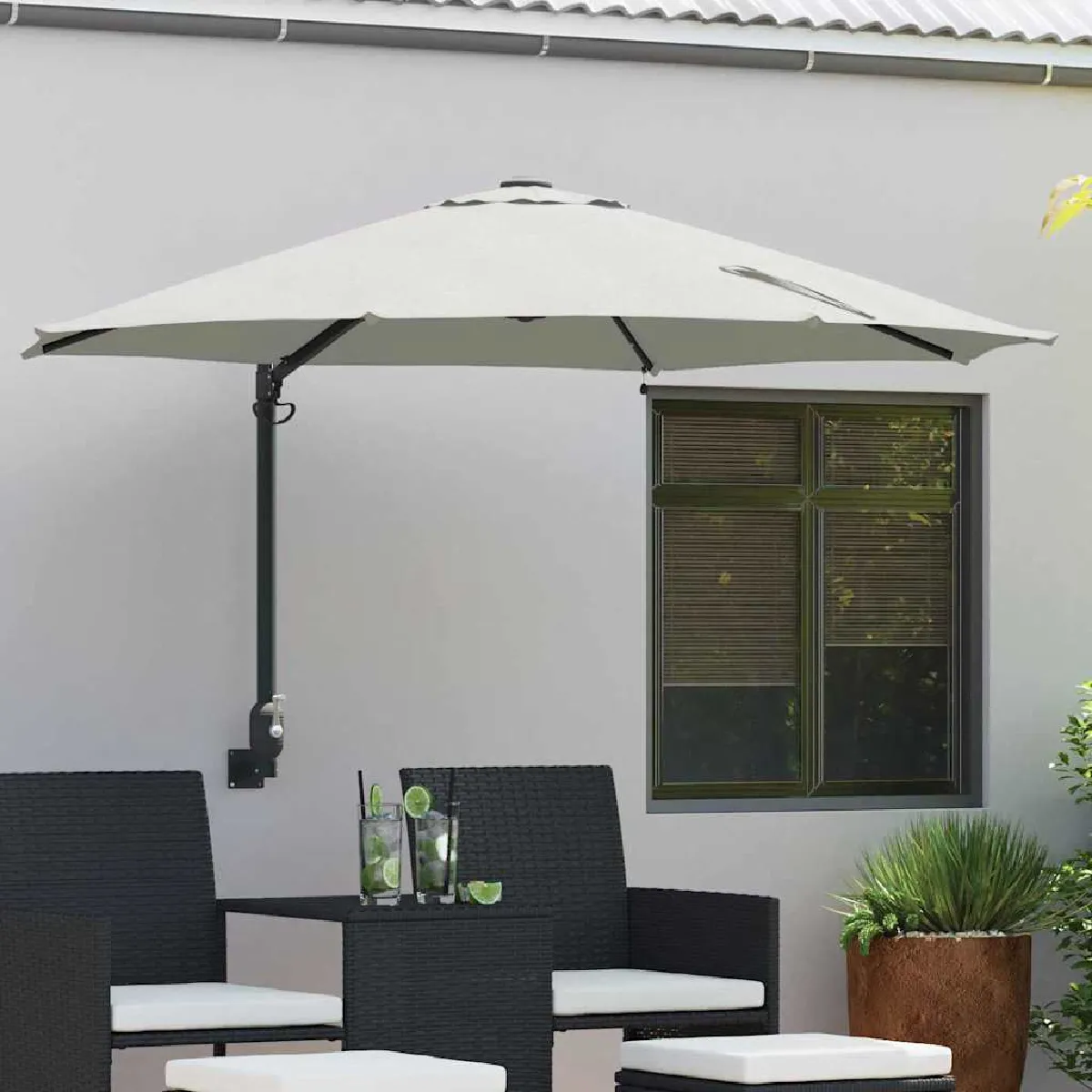 vidaXL Parasol de patio Polyester Grand Inclinable - vue 7