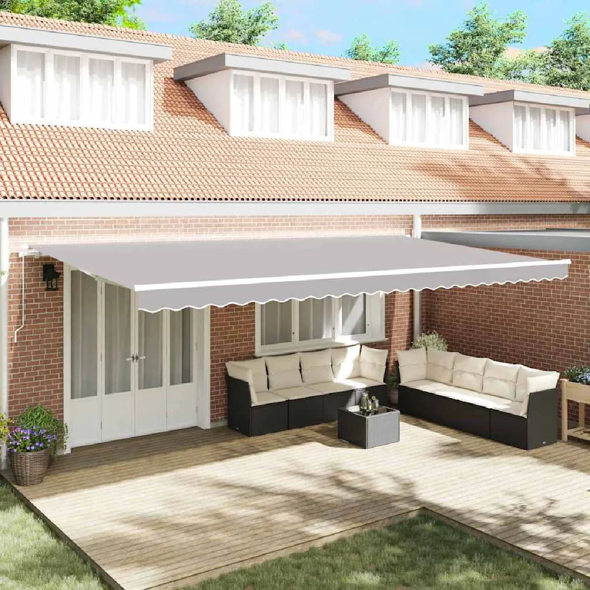 Vidaxl Auvent rétractable 600 × 300 cm Gris - vue 2