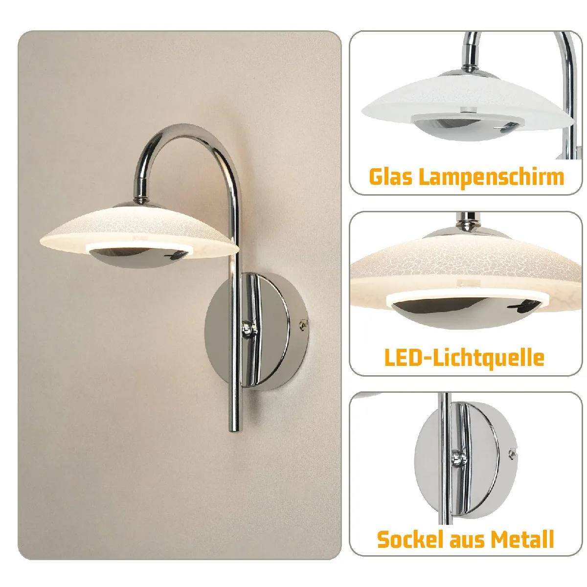 Applique Murale Moderne LED, Lampe Murale pour Chambre Maison Couloir Salon Lumière 40cm 10.5W