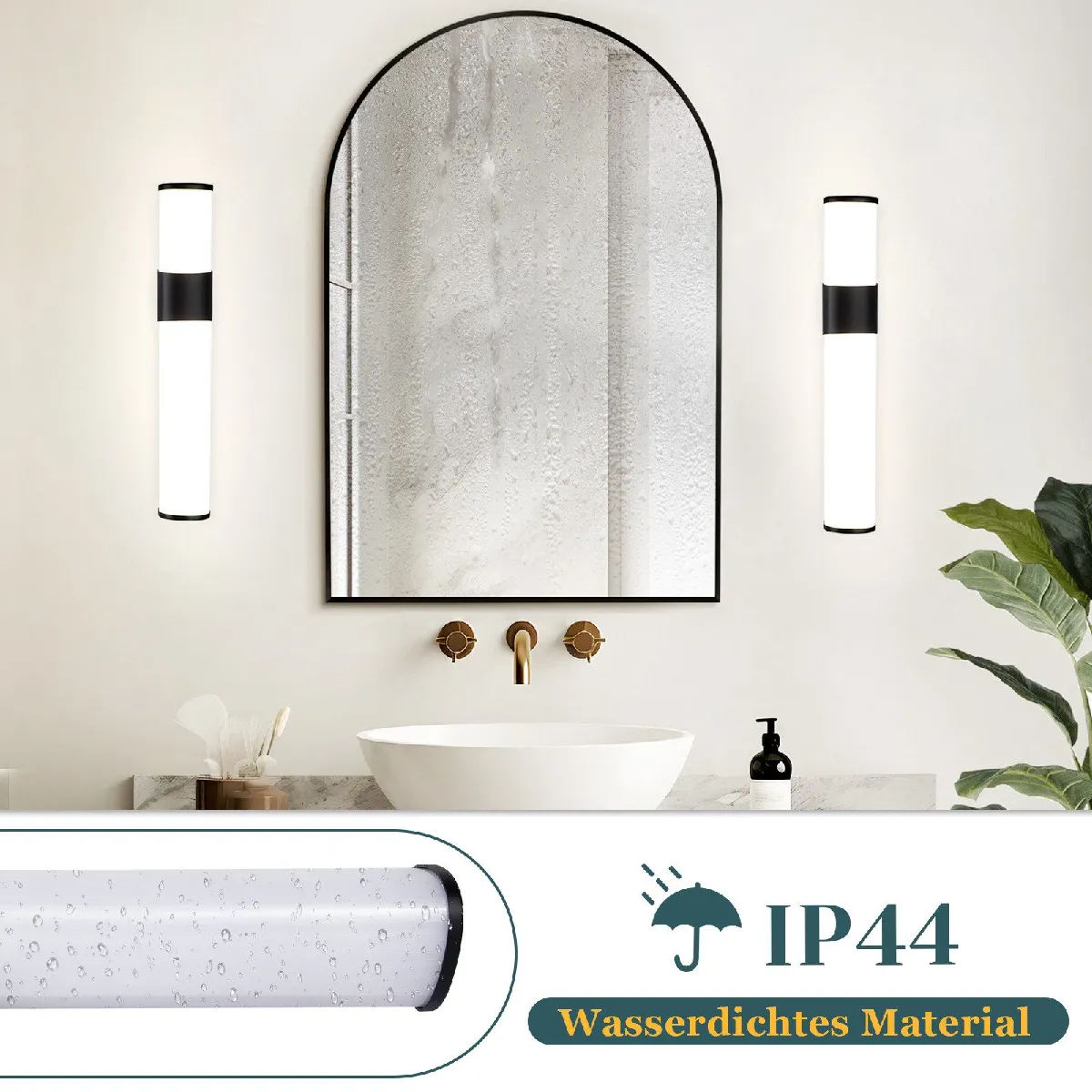 Applique LED Miroir Salle De Bain IP44 - 30 Cm, Blanc Froid 6000K, Étanche, Installation Facile