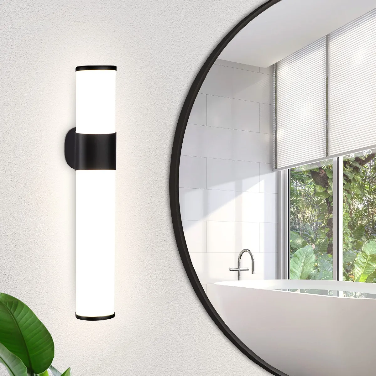 Lampe LED Pour Miroir De Salle De Bain Kwazar ANITA - 50 Cm, 10W, Blanc Neutre 4000K, IP44, Noir - 11