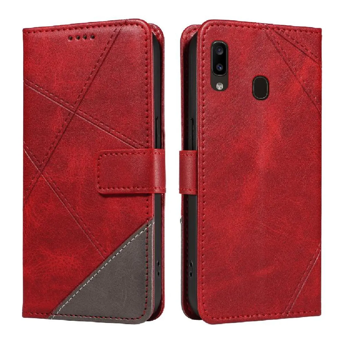 Générique Rouge Étui Portefeuille En Similicuir Samsung Galaxy M10s