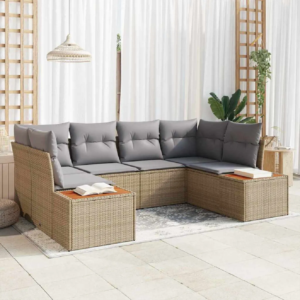 vidaXL Ensemble de canapé de jardin 6 pcs et - vue 5