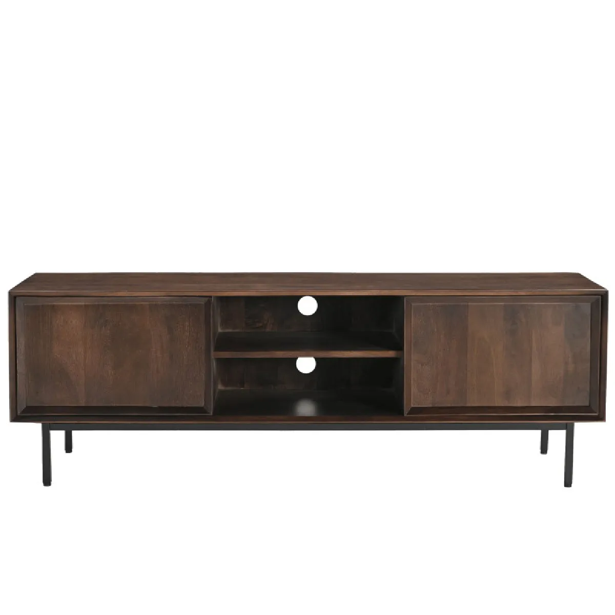 MOLOO Quarto-meuble tv 150 cm en bois massif brun