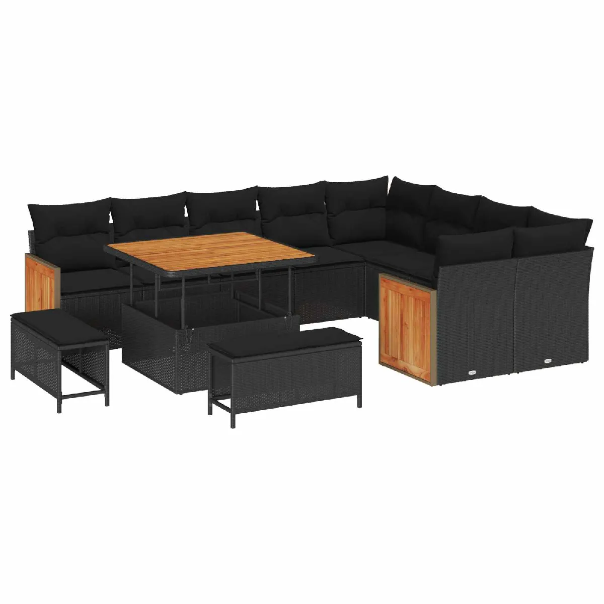 vidaXL Ensemble de canapé de jardin 12 pcs 100 x 100 x 71 cm