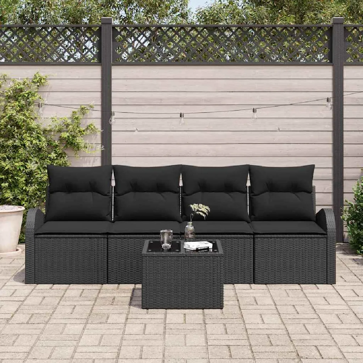 vidaXL Ensemble de canapé de jardin avec coussin 5 pcs - vue 5