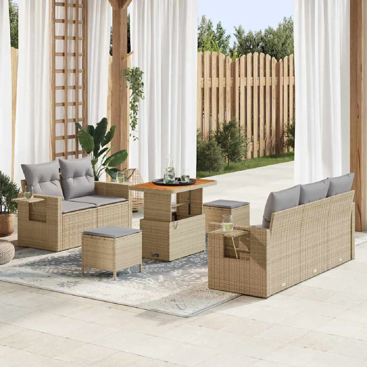 vidaXL Ensemble de canapé de jardin 10 pcs et - vue 8