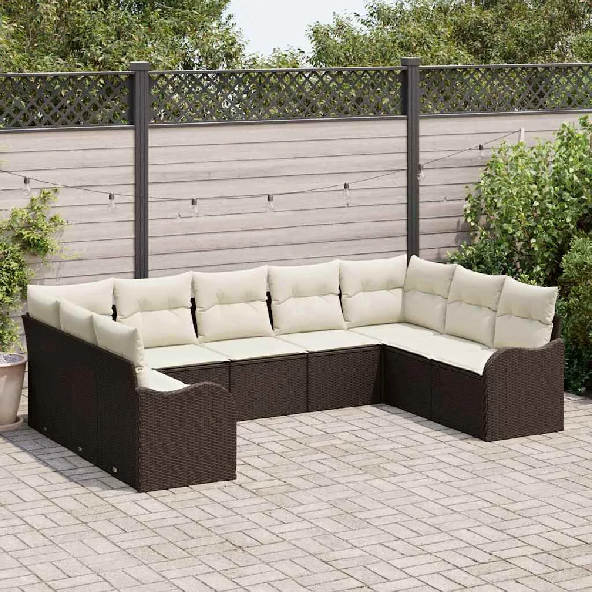 vidaXL Ensemble de canapé de jardin 9 pcs et polyrotin - vue 2