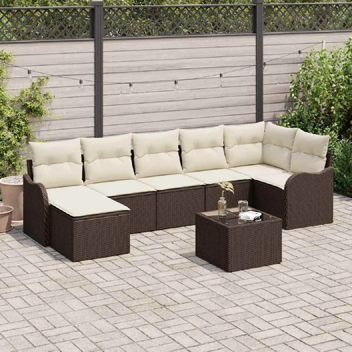vidaXL Ensemble de canapé de jardin 8 pcs et polyrotin - vue 4