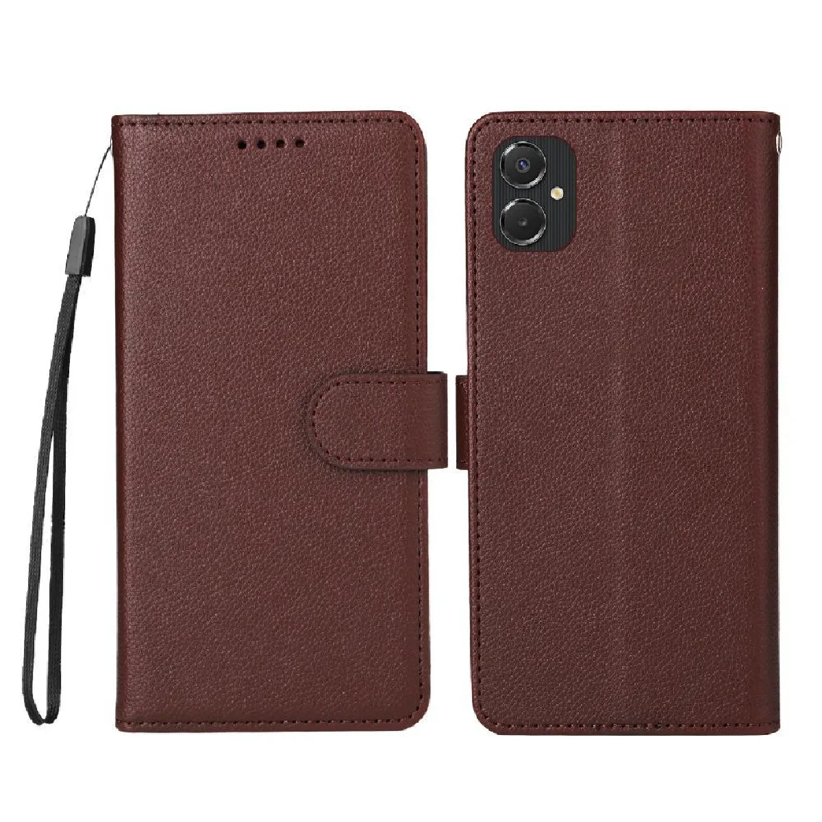 Générique Marron Étui Portefeuille Avec Support Magnétique Pour Voiture Samsung Galaxy A06