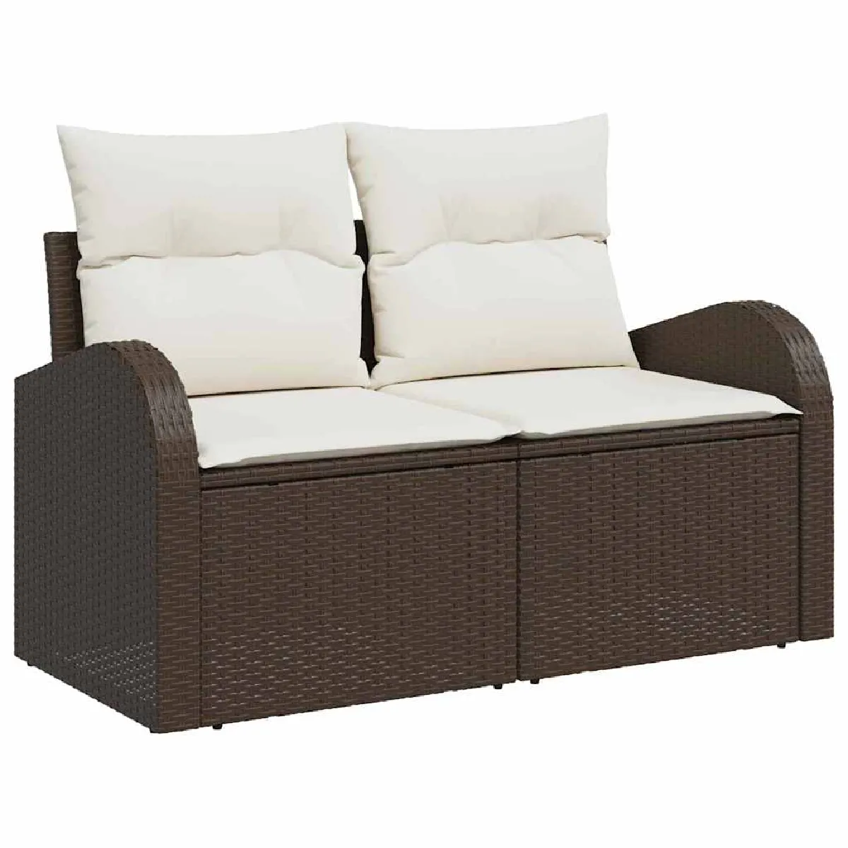 vidaXL Ensemble de canapé de jardin avec coussin 5 pcs et crème - vue 4