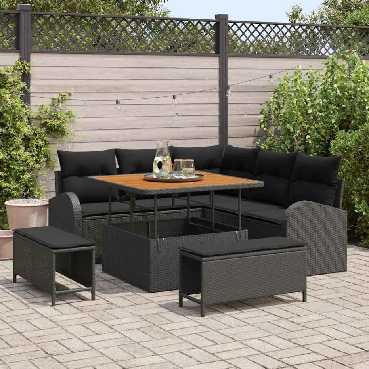 vidaXL Ensemble de canapé de jardin avec coussin 8 pcs - vue 10