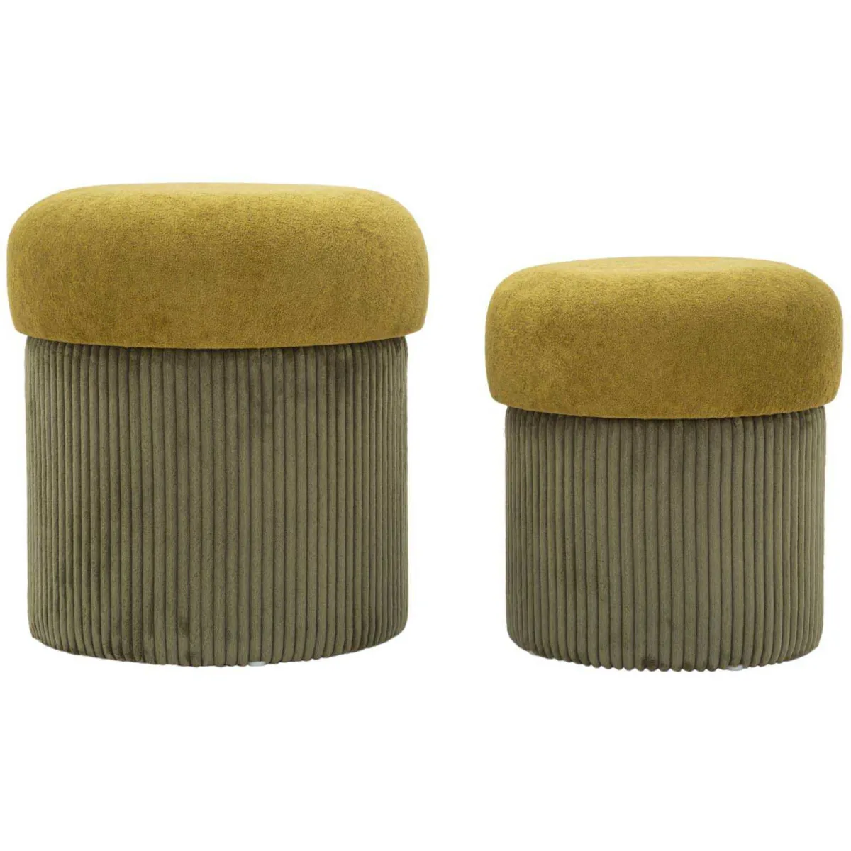 Generique Vert Pouf Avec Rangement Intégré Aspen (Set De 2) - Image 3