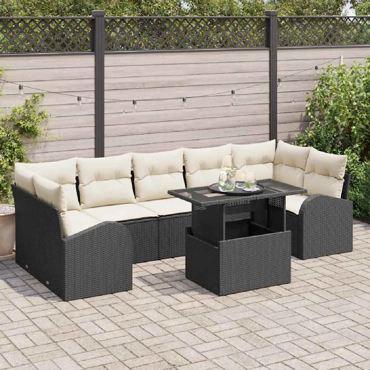 vidaXL Ensemble de canapé de jardin 8 pcs Poly Rattan - vue 2