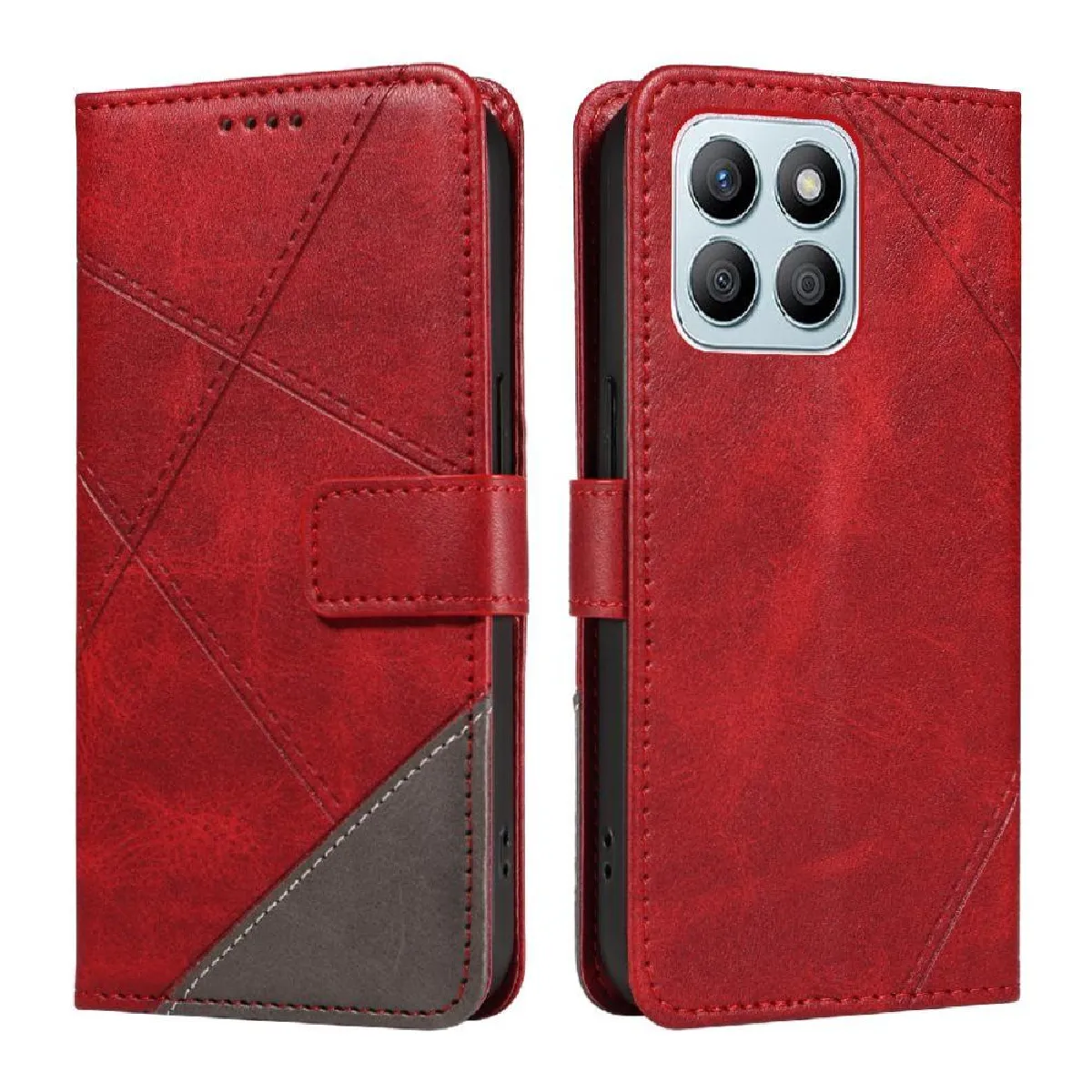 Générique Rouge Étui Portefeuille En Similicuir Pour Honor X8b