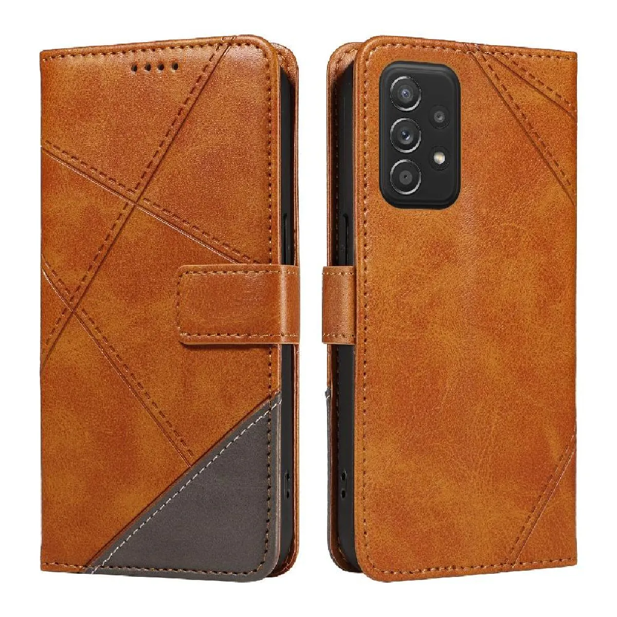 Générique Marron Étui Portefeuille En Similicuir Samsung Galaxy A72