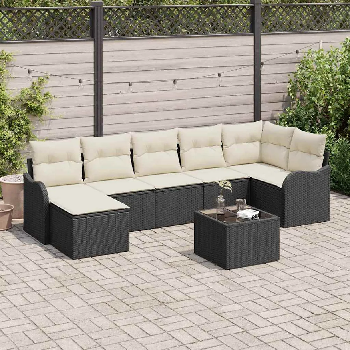 vidaXL Ensemble de canapé de jardin 8 pcs et polyrotin - vue 7