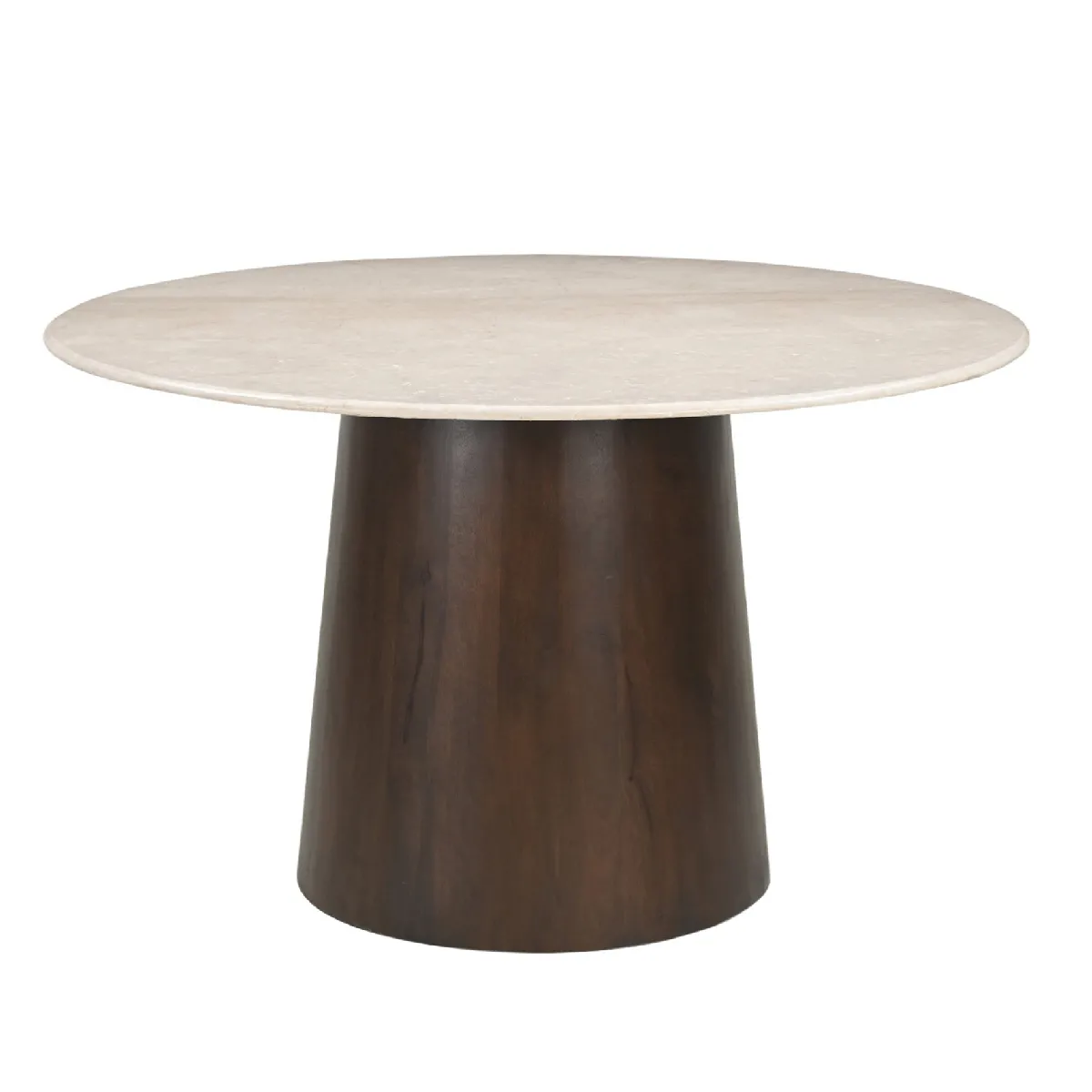 Comparer les prix de CINNO-Table repas Ronde D130 cm en Marbre et Bois massif noyer